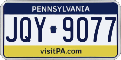 PA license plate JQY9077