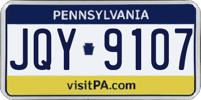 PA license plate JQY9107