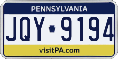PA license plate JQY9194