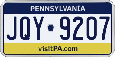 PA license plate JQY9207