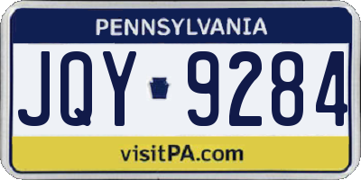 PA license plate JQY9284