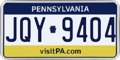 PA license plate JQY9404