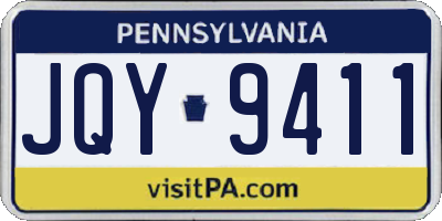 PA license plate JQY9411
