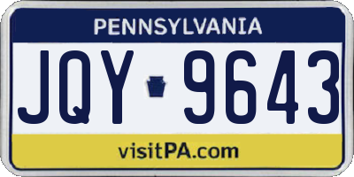 PA license plate JQY9643