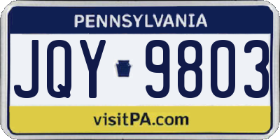 PA license plate JQY9803