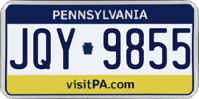 PA license plate JQY9855
