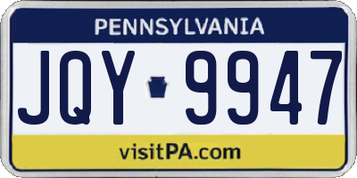 PA license plate JQY9947