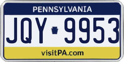 PA license plate JQY9953