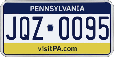 PA license plate JQZ0095