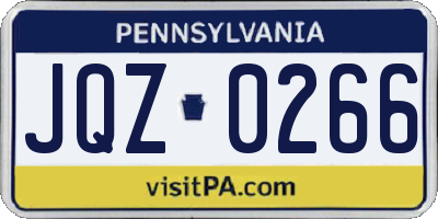 PA license plate JQZ0266