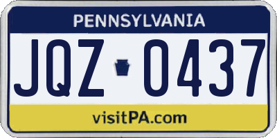 PA license plate JQZ0437
