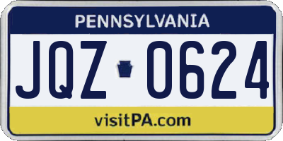 PA license plate JQZ0624