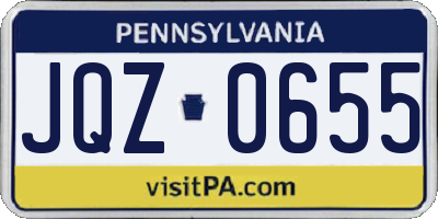 PA license plate JQZ0655