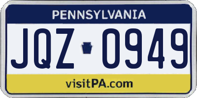 PA license plate JQZ0949