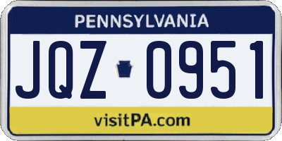 PA license plate JQZ0951