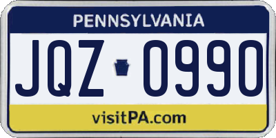 PA license plate JQZ0990