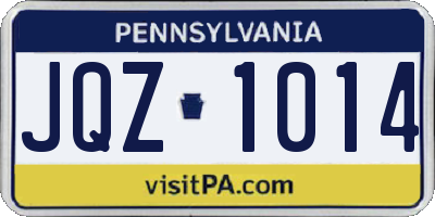 PA license plate JQZ1014