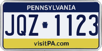 PA license plate JQZ1123
