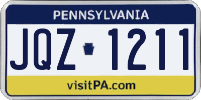 PA license plate JQZ1211
