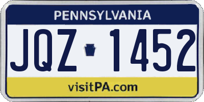 PA license plate JQZ1452