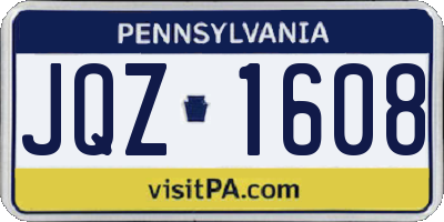 PA license plate JQZ1608