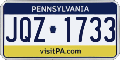 PA license plate JQZ1733