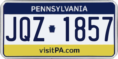 PA license plate JQZ1857
