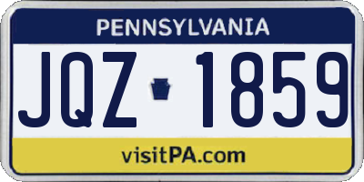 PA license plate JQZ1859