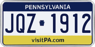 PA license plate JQZ1912
