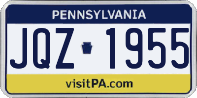PA license plate JQZ1955