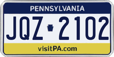 PA license plate JQZ2102