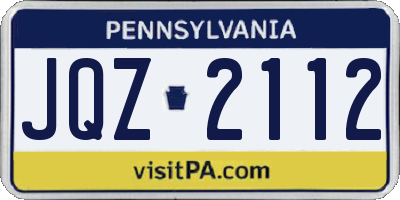PA license plate JQZ2112