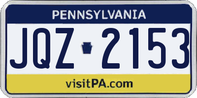 PA license plate JQZ2153