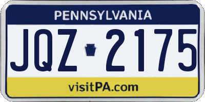 PA license plate JQZ2175