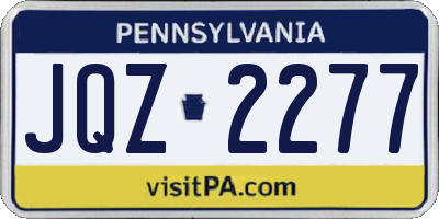 PA license plate JQZ2277