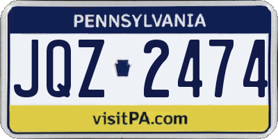 PA license plate JQZ2474