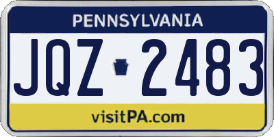 PA license plate JQZ2483