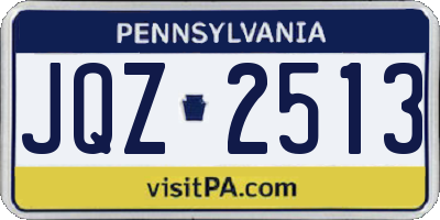 PA license plate JQZ2513