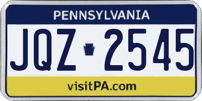 PA license plate JQZ2545