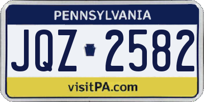 PA license plate JQZ2582