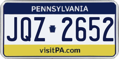 PA license plate JQZ2652