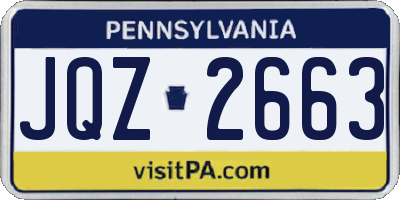 PA license plate JQZ2663