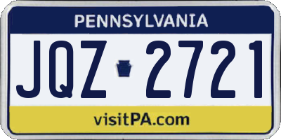 PA license plate JQZ2721