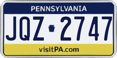PA license plate JQZ2747