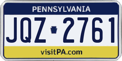 PA license plate JQZ2761