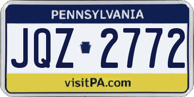 PA license plate JQZ2772