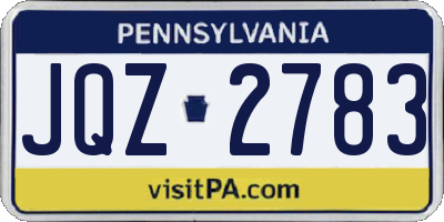 PA license plate JQZ2783