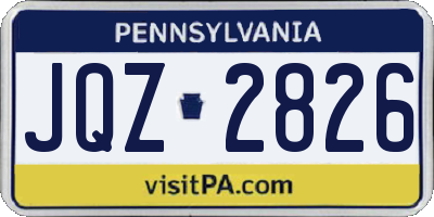 PA license plate JQZ2826