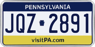 PA license plate JQZ2891