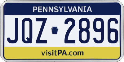 PA license plate JQZ2896
